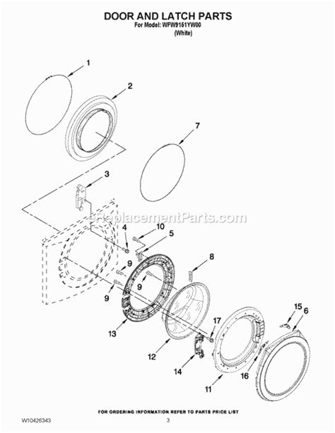 whirlpool wfw9151yw00|Whirlpool Residential Washer Replacement Parts For。